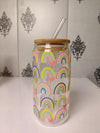 Rainbow Within Glass Cup/ Tumblers / Iced Coffee Glass