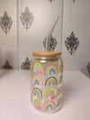 Rainbow Within Glass Cup/ Tumblers / Iced Coffee Glass