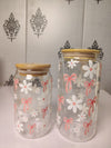 Bow Me in Bloom Glass Cup/ Tumblers / Iced Coffee Glass