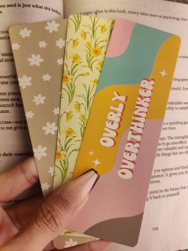 Overly Overthinker Bookmarks Set of 3