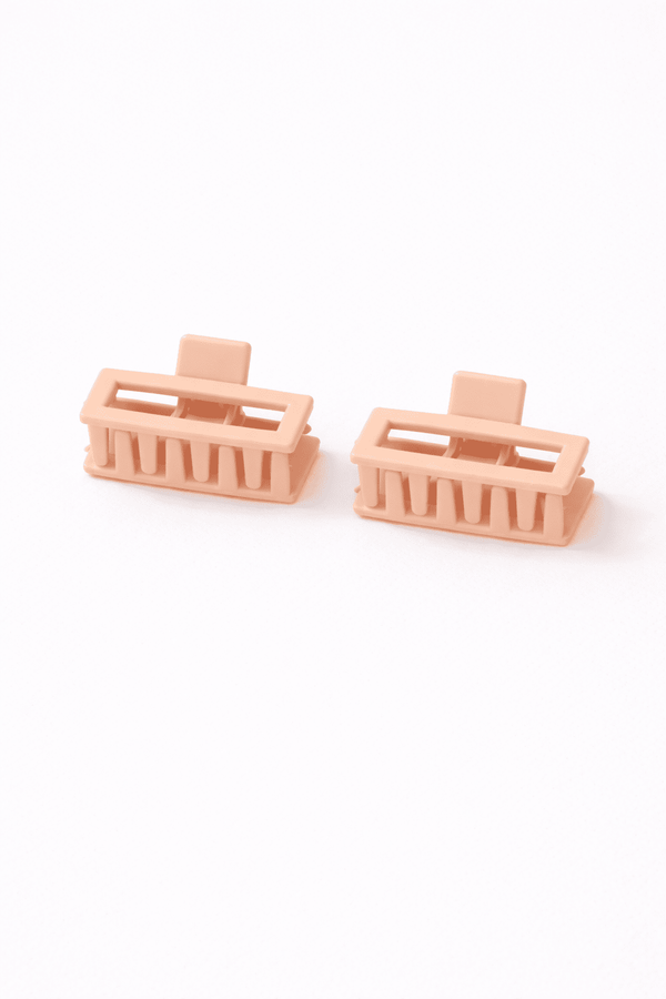 Matte Boxy-Rectangular Hair Clip (Pack of 2)