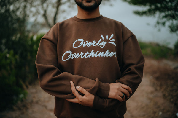 Overly Overthinker 100% Cotton Oversized Sweatshirt (Mauve)