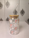 Bow Me in Bloom Glass Cup/ Tumblers / Iced Coffee Glass