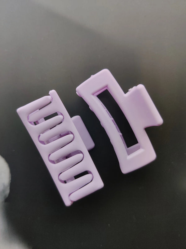 Matte Roundy-Recangular Hair Clips (Pack of 2)