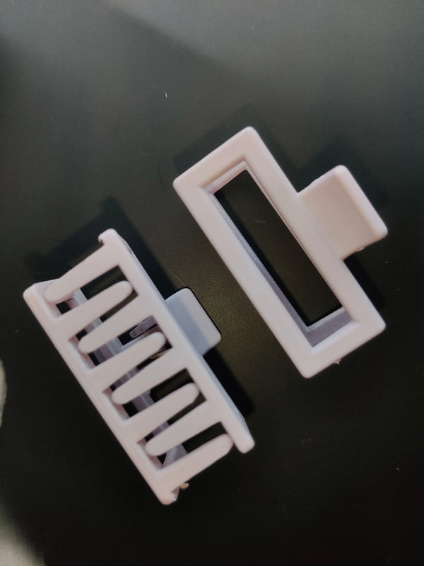 Matte Boxy-Rectangular Hair Clip (Pack of 2)