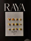 Yellow Mixed Mini Stud Earrings – Cute Nature-Inspired Resin Ear Studs (Set of 6)