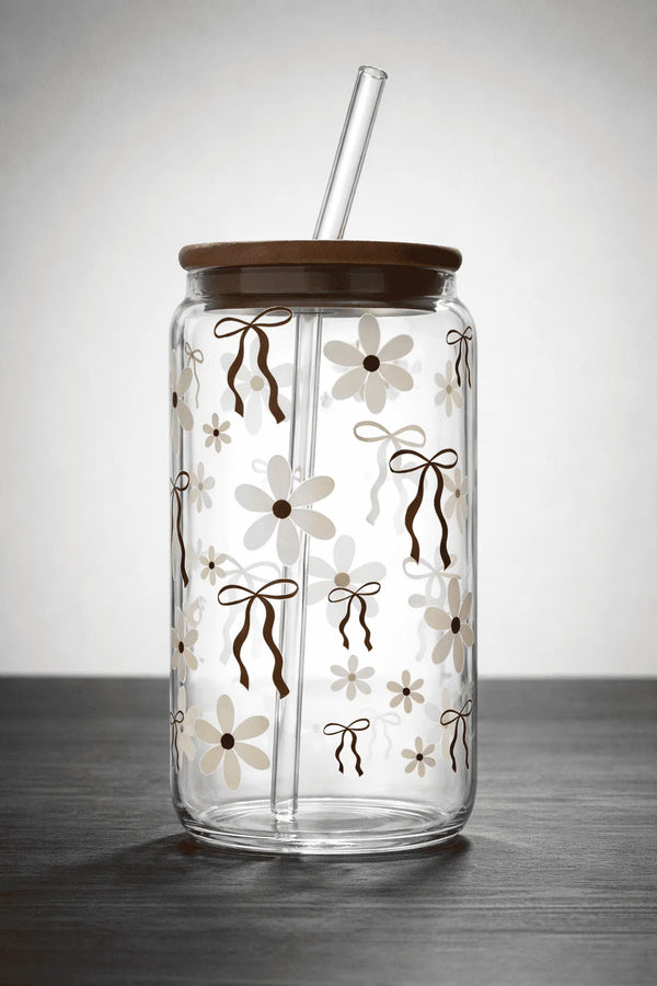 Bow Me in Coffee Glass Cup/ Tumblers / Iced Coffee Glass